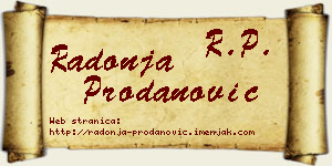 Radonja Prodanović vizit kartica
